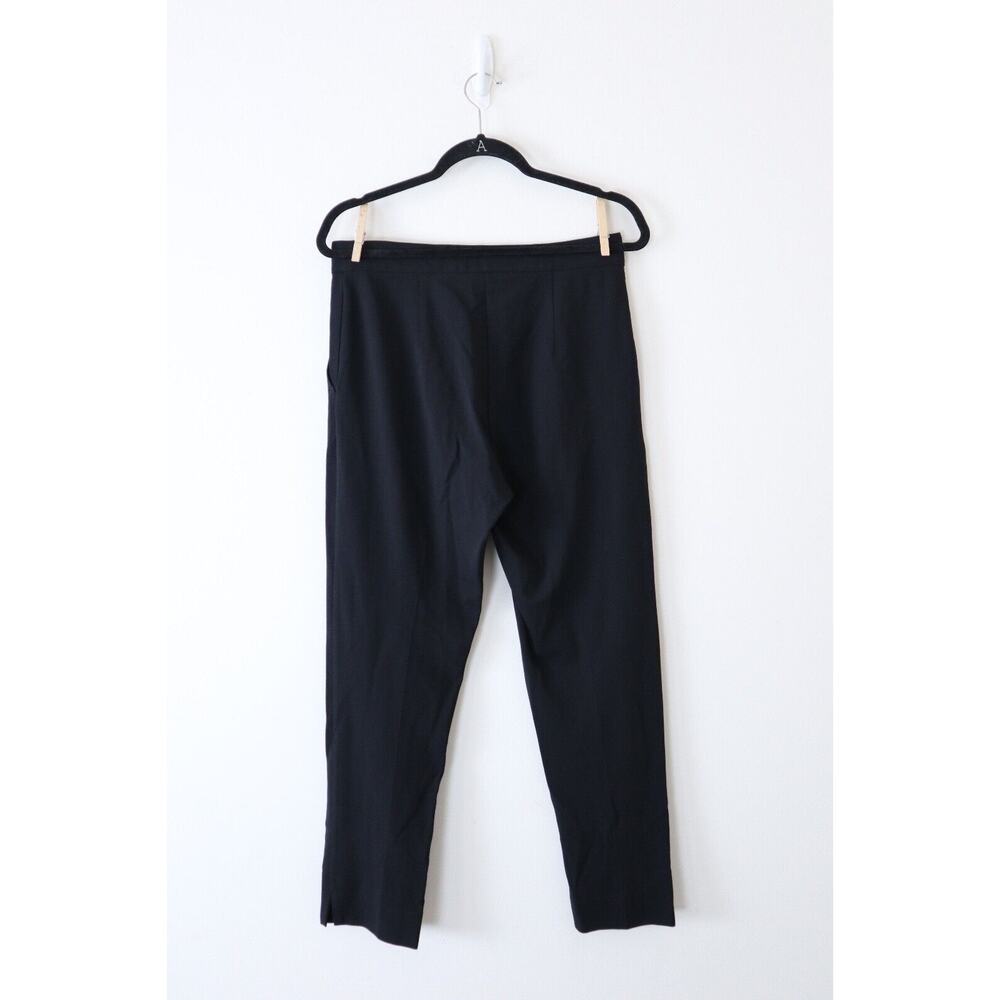 Max Mara US 10 Slim Leg Stretch Pants Flat Front Black - Picture 6 of 11